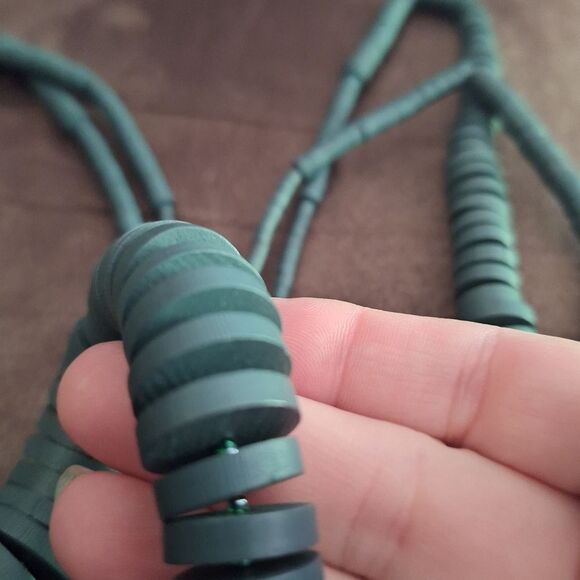 🎁Style & Co Gold Tone Bold Chunky Green 2-layer Beaded Statement Necklace - Picture 4 of 7